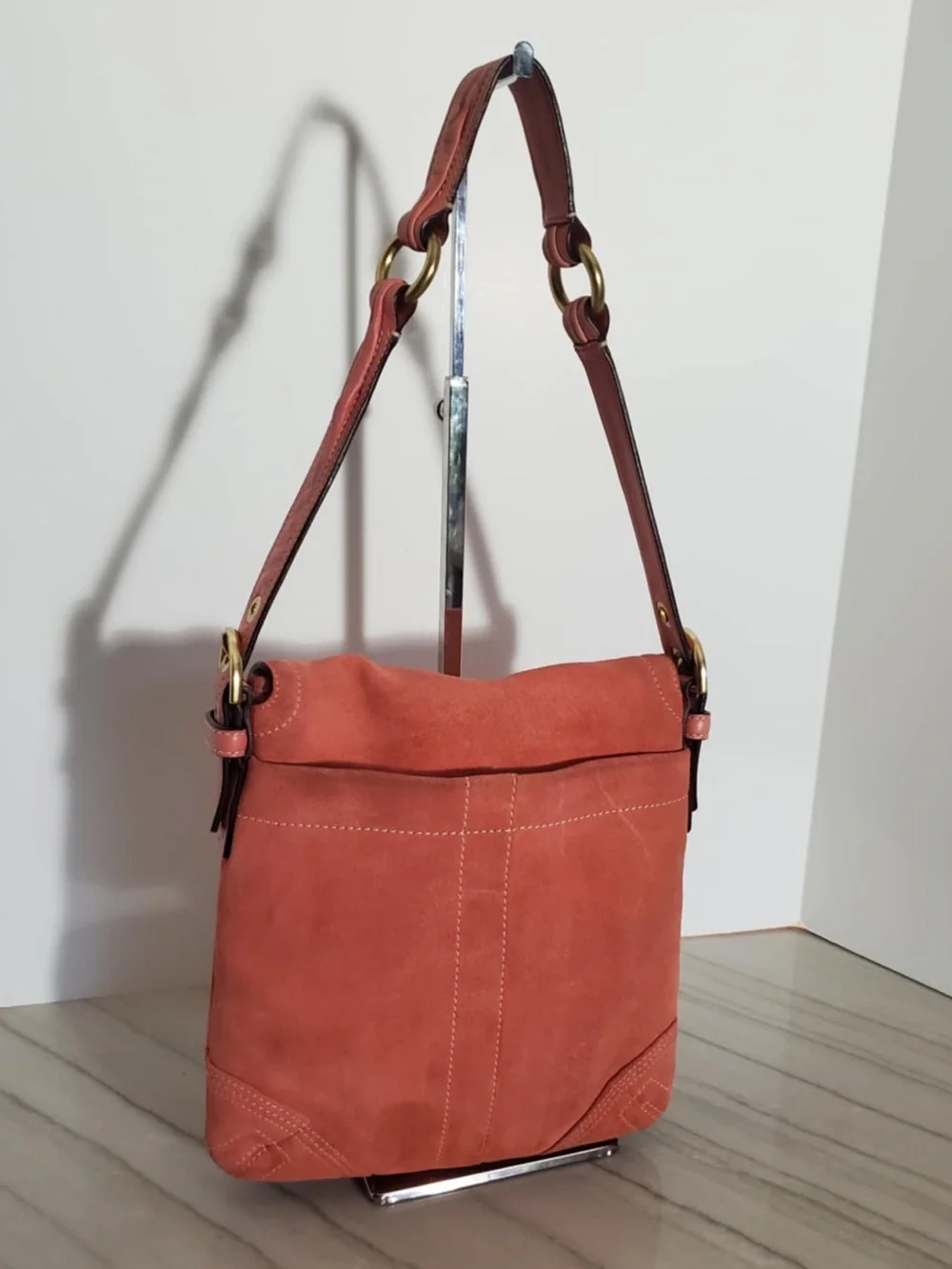 Coach Y2K SoHo Messenger Bag Coral Suede 8A21